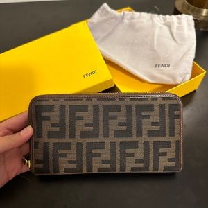 Fendi Zucca Zippy Long Wallet